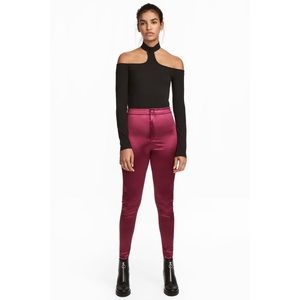 Shiny disco gloss High waist skinny jeans pants HM